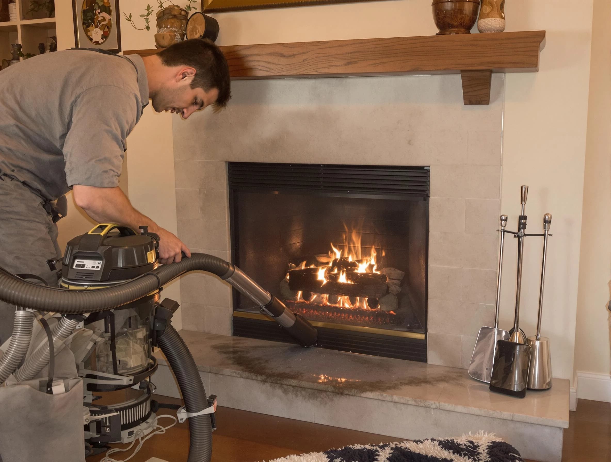 Routine fireplace upkeep by Newcastle Chimney Sweep in Newcastle, OK