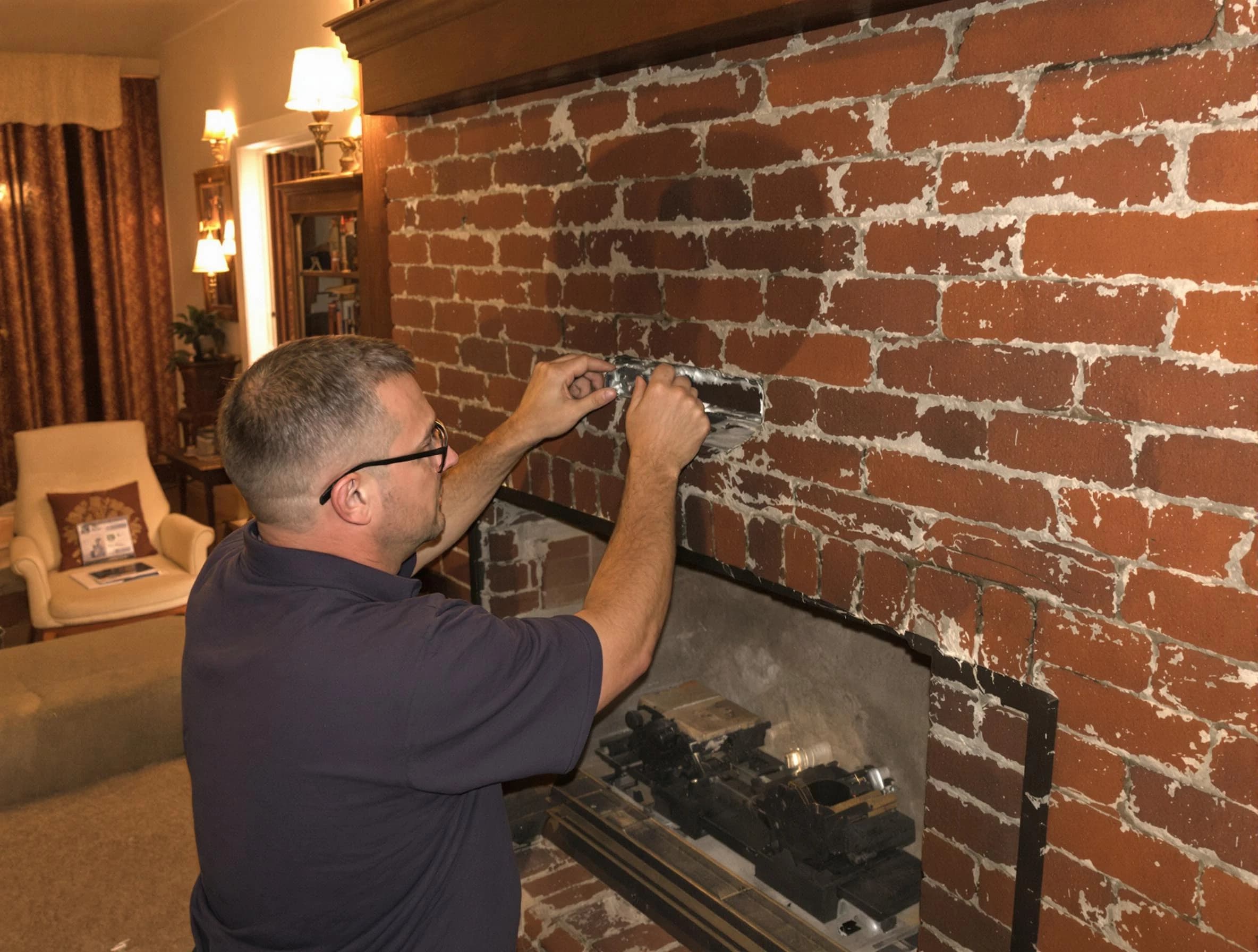 Newcastle Chimney Sweep expert fixing a fireplace in Newcastle, OK