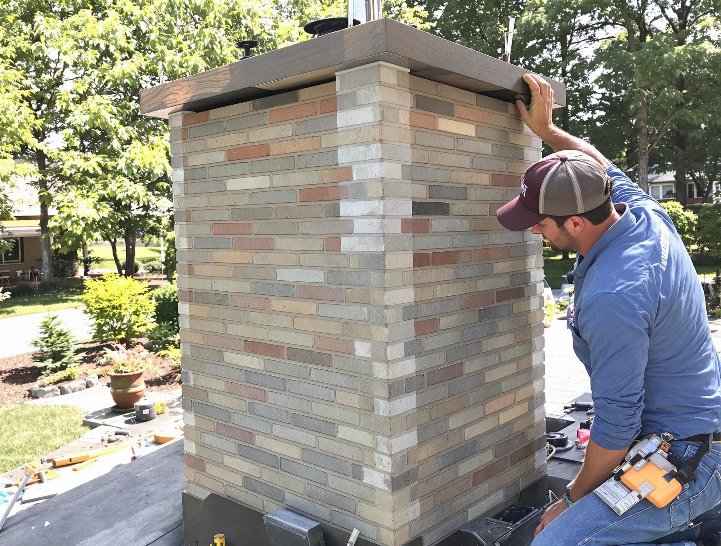 Newcastle Chimney Sweep completing a modern chimney remodel in Newcastle, OK