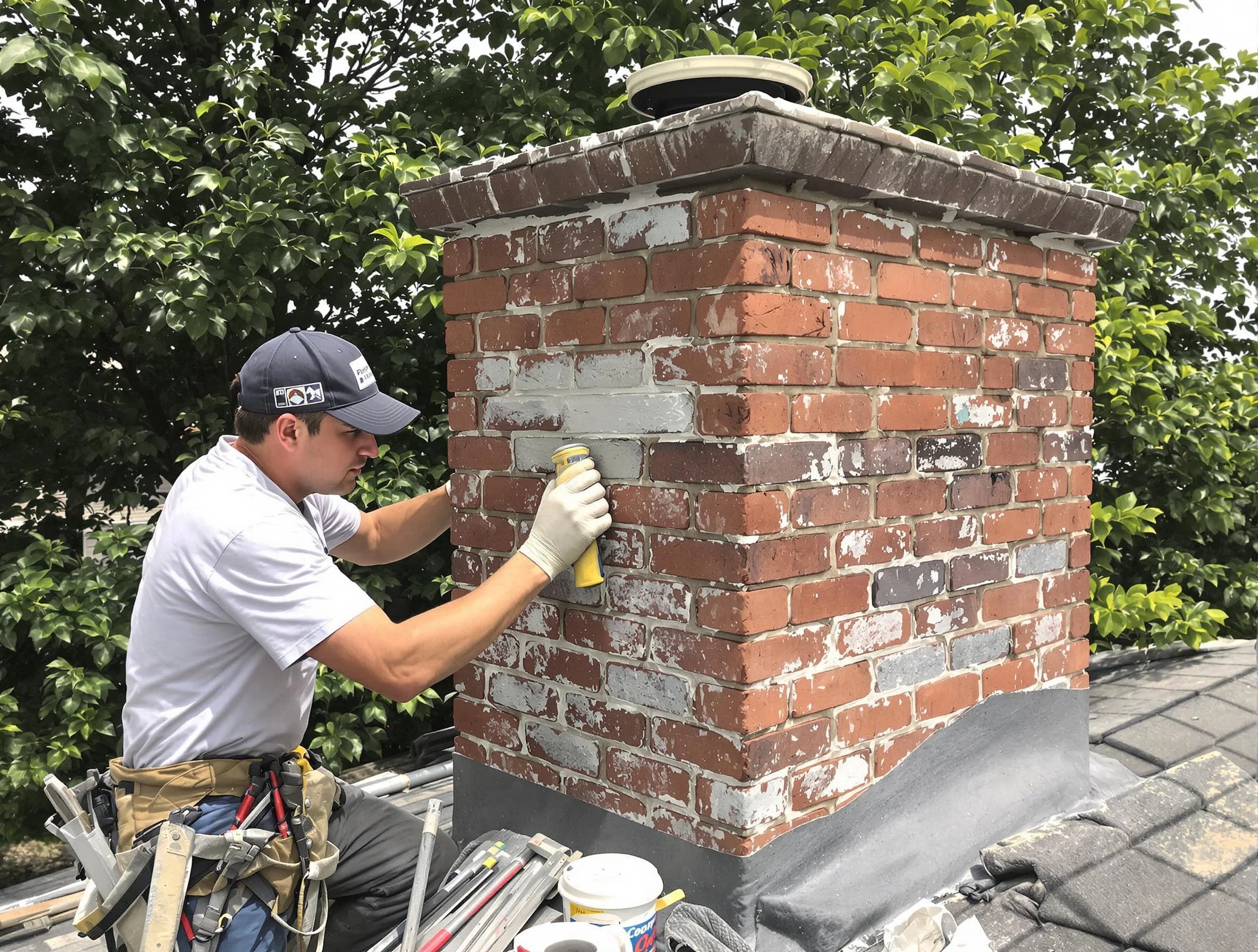 Newcastle Chimney Sweep restoring an aging chimney in Newcastle, OK