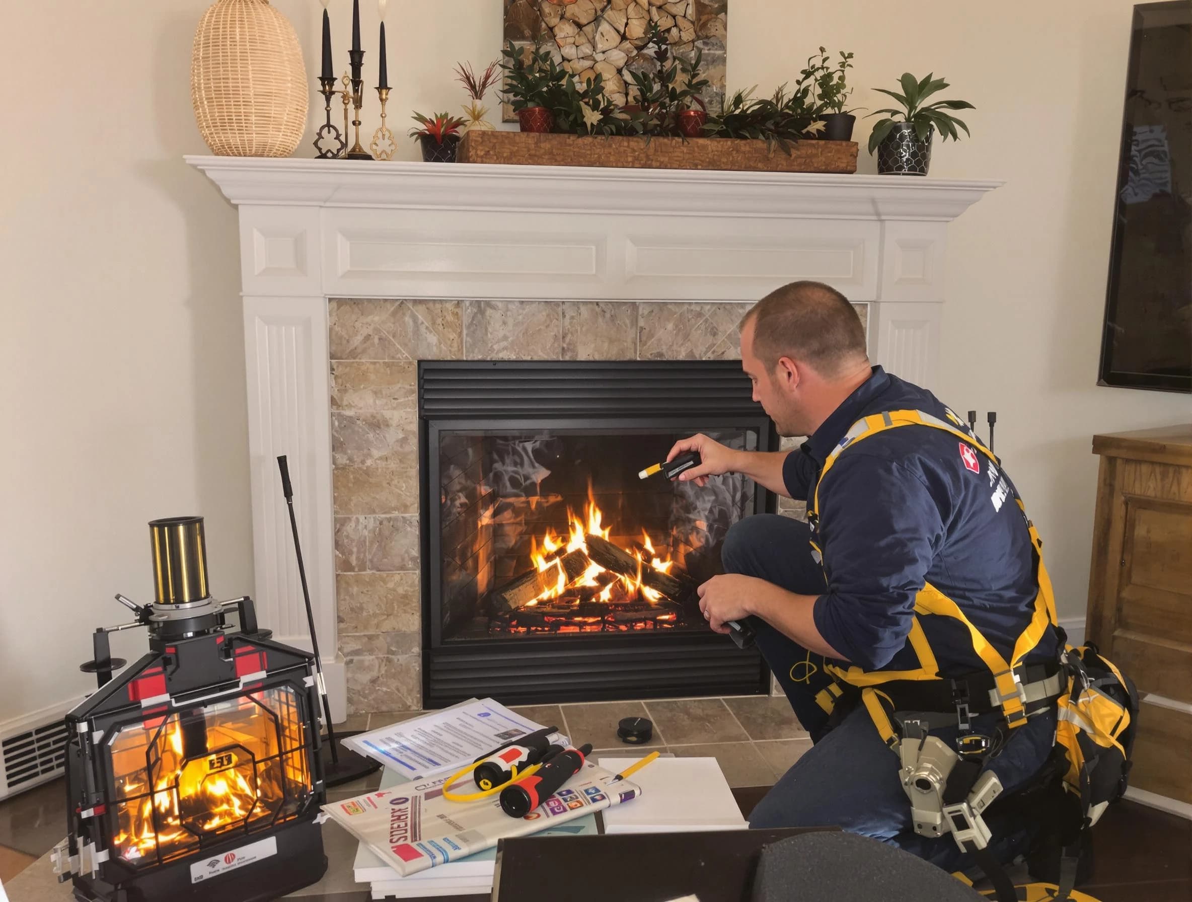 Safety-focused fireplace inspection by Newcastle Chimney Sweep in Newcastle, OK