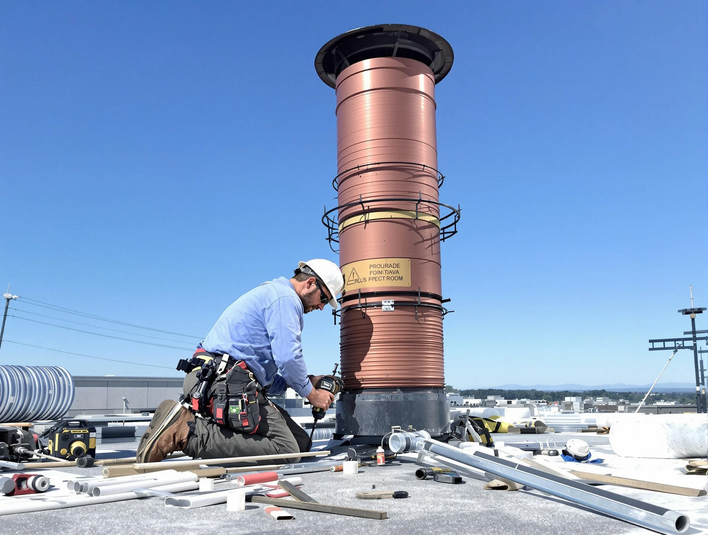 Installed chimney liner by Newcastle Chimney Sweep in Newcastle, OK