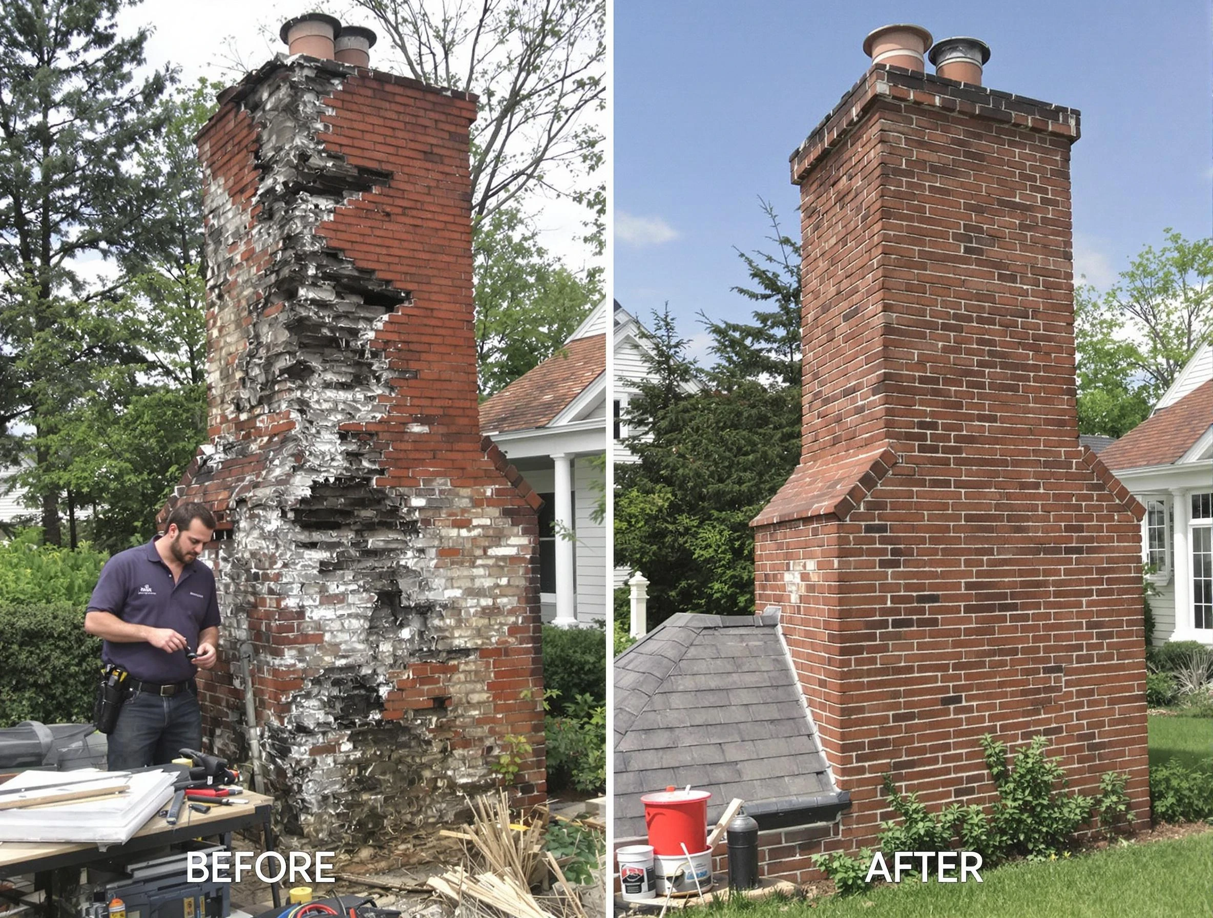 Newcastle Chimney Sweep performing a full chimney restoration in Newcastle, OK